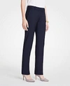 Ann Taylor The Straight Pant In Seasonless Stretch - Classic Fit In Navy Melange
