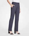 Ann Taylor The Petite Straight Pant In Tropical Wool - Curvy Fit In Heather Silver Lake Grey