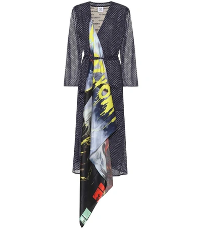 Vetements Contrast Spot Robe Wrap Dress In Polka Dot