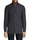Barbour Quilted Button-front Jacket In Navy