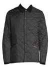 Barbour Heritage Liddesdale Blue Jacket With Classic Corduroy Collar And Logo Lettering On The Front In Tech In Black