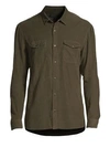 JOHN VARVATOS Fine-Ribbed Snap Button Shirt