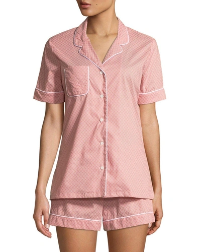 Derek Rose Nelson Cotton Shortie Pajama Set In Pink