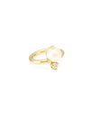 ZOË CHICCO 14K Yellow Gold, 4MM Pearl & Diamond Thick Ear Cuff