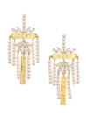 FALLON Goldtone Faux-Pearl & Crystal Chandelier Earrings