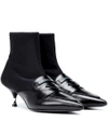 PRADA LEATHER ANKLE BOOTS,P00337510