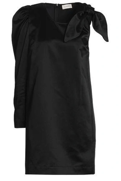 Isa Arfen Woman Knotted Satin Mini Dress Black
