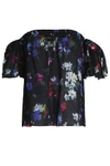 MILLY MIMI OFF-THE-SHOULDER FLORAL-PRINT SILK TOP,3074457345619111768