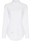 Thom Browne Grosgrain Placket Cotton Shirt - White In White