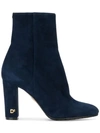 DSQUARED2 DSQUARED2 ALMOND TOE ANKLE BOOTS - BLUE