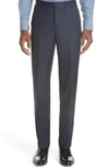 CANALI FLAT FRONT SOLID WOOL TROUSERS,AA01631304740521