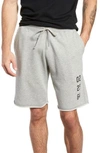 Reigning Champ Fight Night Cut Off Sweat Shorts In Heather Grey/ Black