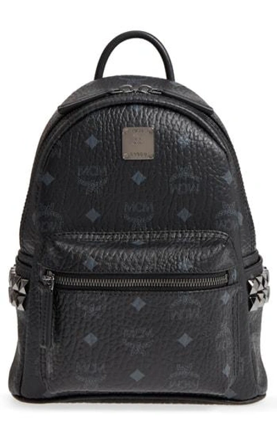 Mcm Mini Stark Side Stud Coated Canvas Backpack In Soft Pink