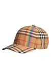 BURBERRY RAINBOW STRIPE VINTAGE CHECK BASEBALL CAP,4077526