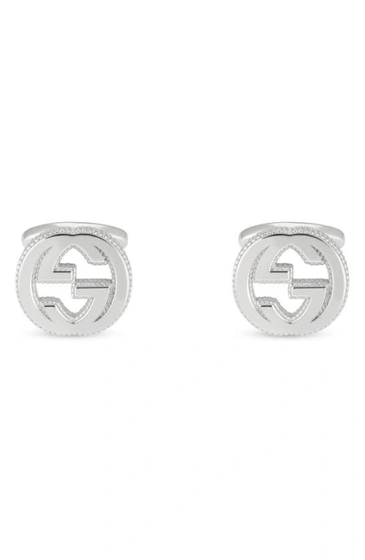 Gucci Interlocking G Cufflinks In Sterling Silver