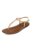 Sam Edelman Gigi Patent Leather Flat Thong Sandal In Almond