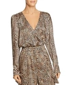 Ronny Kobo Crosella Leopard Wrap Top In Leopard