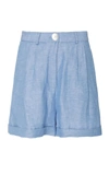 CHRISTINE ALCALAY LINEN BLEND MINI SHORTS,P190LIN