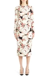 DOLCE & GABBANA PLATE PRINT SHEATH DRESS,F6B8HTFSRKB