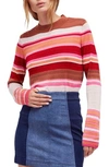 FREE PEOPLE SHOW OFF YOUR STRIPES SWEATER,OB674439