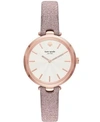 KATE SPADE KATE SPADE NEW YORK WOMEN'S HOLLAND PINK LEATHER STRAP WATCH 34MM