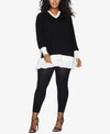 Hanes Curves Plus Size Blackout Footless Opaque Tights In Black