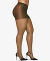 Hanes Curves Plus Size Silky Sheer Control Top Pantyhose In Barely There