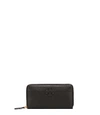 Tory Burch Mcgraw Zip-around Leather Wallet In Black