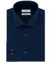 Calvin Klein Steel Men's Slim-fit Non-iron Performance Spread Collar Herringbone Dress Shirt In Blue Velvet