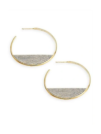 Nadri Sterling Silver & Crystal Hoop Earrings In Gold