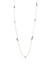 FREIDA ROTHMAN Double Helix Sterling Silver & Crystal Station Necklace,0400095779954