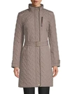 COLE HAAN Belted Quilted Coat,0400099127272