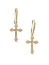 FALLON Pave Cross Drop Earrings