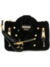 MOSCHINO MOSCHINO BIKER CLUTCH BAG - BLACK