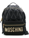 MOSCHINO LARGE QUILTED LOGO BACKPACK