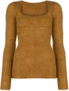 JACQUEMUS RIBBED KNIT FITTED SWEATER