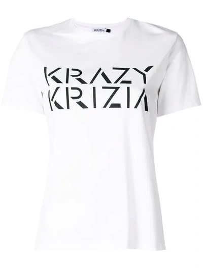 Krizia Basic Plain T-shirt In Bianco
