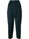 CHALAYAN CHALAYAN TAPERED PINCH TROUSERS - GREEN