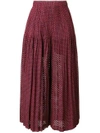 ISSEY MIYAKE PLEATS PLEASE BY ISSEY MIYAKE PATTERNED PALAZZO PANTS - RED