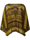 ISSEY MIYAKE PLEATS PLEASE BY ISSEY MIYAKE PRINTED CAPE TOP - YELLOW