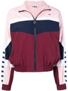 FILA FILA COLOUR-BLOCK ZIPPED JACKET - RED