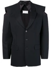 MAISON MARGIELA MAISON MARGIELA CUT-OUT SHOULDER BLAZER - BLACK