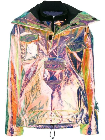 Maison Margiela Iridescent Bomber Jacket In Metallic