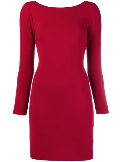 Blanca Longsleeved Fitted Dress In Red