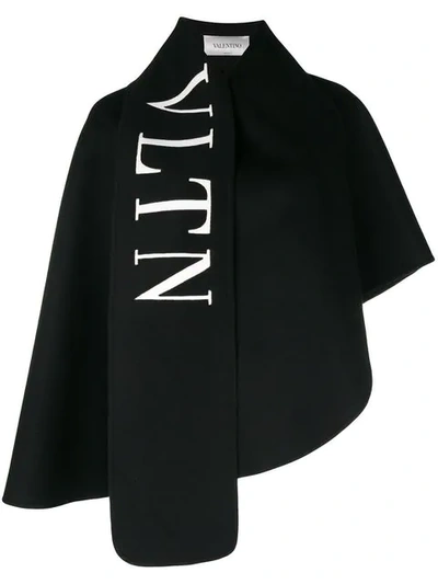 Valentino 羊毛羊绒混纺披风 In Black
