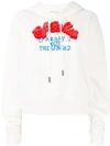 Off-white Heart Not Troubled Cotton Hoodie In White