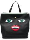 GIANCARLO PETRIGLIA FACE APPLIQUE TOTE BAG