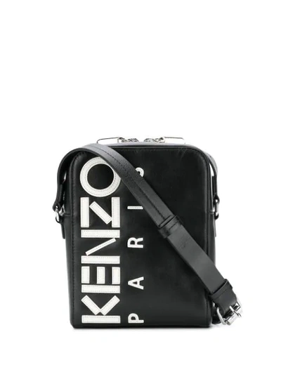 Kenzo Logo Print Shoulder Bag In Black