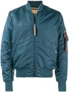 ALPHA INDUSTRIES ALPHA INDUSTRIES SLEEVE POCKET BOMBER JACKET - BLUE