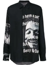 Yohji Yamamoto Graphic Print Shirt In Black